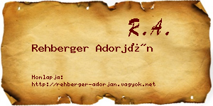 Rehberger Adorján névjegykártya